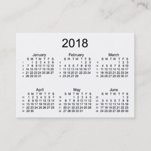 2018 White 52 Week Calendar by Janz Business Cards
