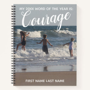 2018 Word of the Year Courage Ocean Waves Children Notebook