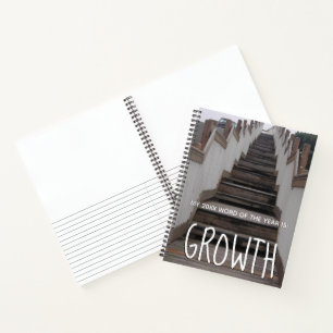 2018 Word of the Year Growth w/ Beach Stairs Photo Notebook