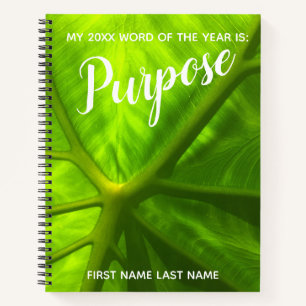 2018 Word of the Year Purpose Elephant Ear Photo Notebook