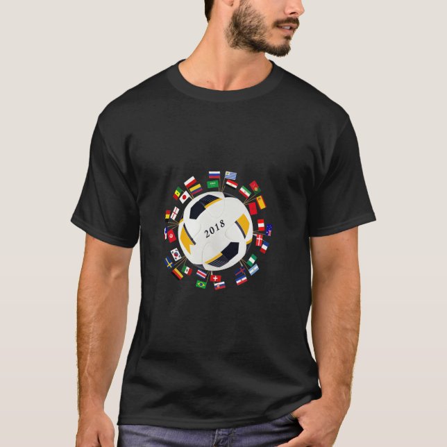 2018 World Soccer Cup Globe with Flags Tshirt (Front)