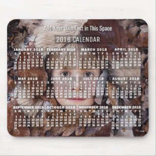 2018 Year Monthly Photo Calendar White Custom Mouse Pad