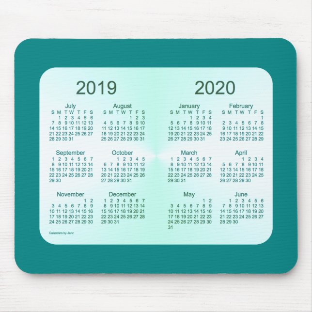 2019-2020 School Year Teal Calendar by Janz Mouse Pad (Front)