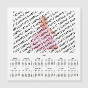 2019 Annual Photo Custom Calendar Magnet Card