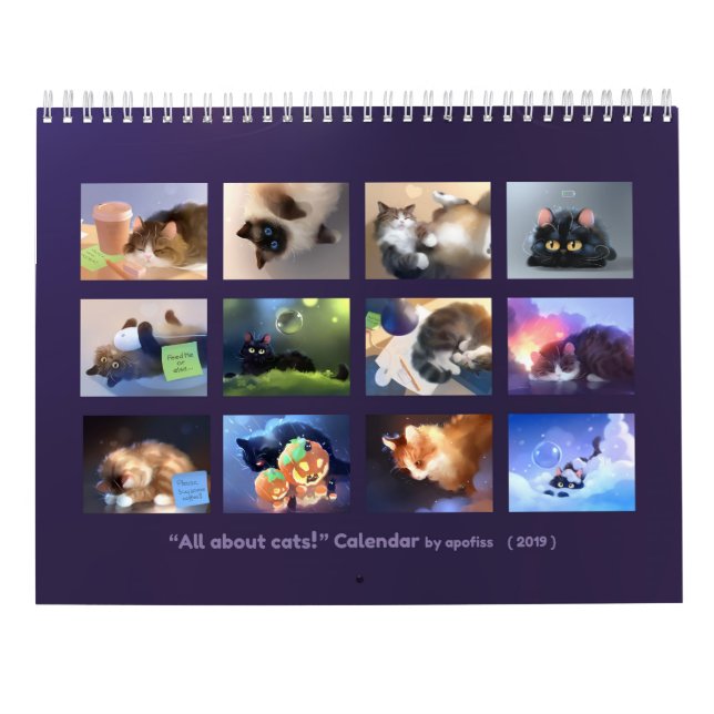 2019 calendar - All about Cats! (Back)