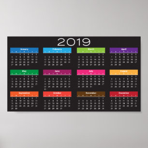 2019 Calendar Design Poster