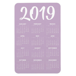 2019 Calendar Magnet - Baby Purple