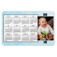2019 Calendar Magnet Blue Photo Magnet