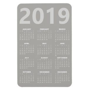 2019 Calendar Magnet - Light Grey