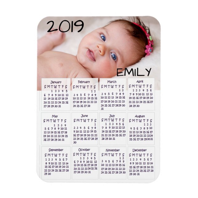 2019 Calendar Photo Magnet (Vertical)