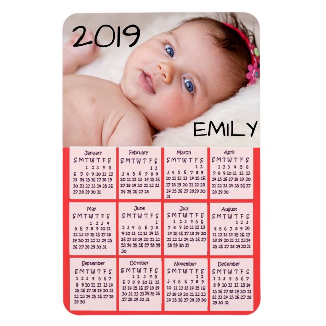 2019 Calendar Photo Magnet (Vertical)