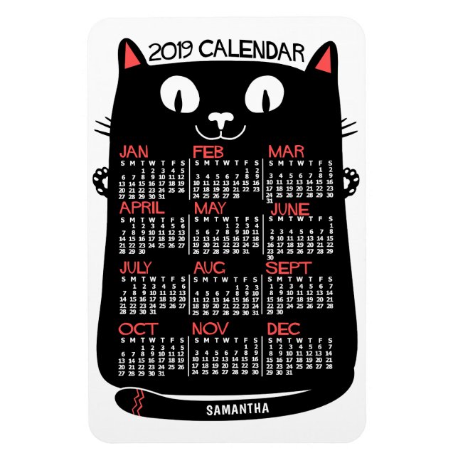 2019 Calendar (See Description for New Version)  Magnet (Vertical)