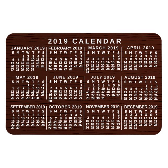 2019 Calendar (See Description for New Version)  Magnet (Horizontal)