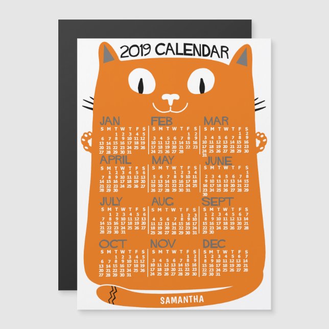 2019 Calendar (See Description for New Version)  Magnetic Invitation (Front/Back)