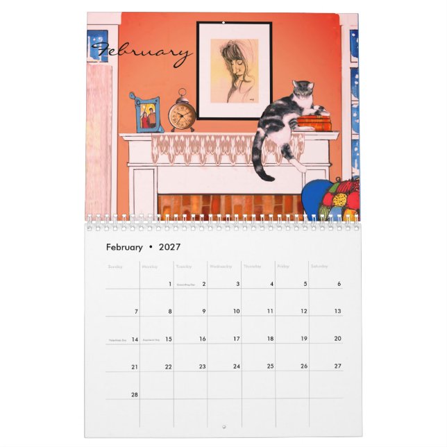 2019 Cat Calendar by Artist (Feb 2027)