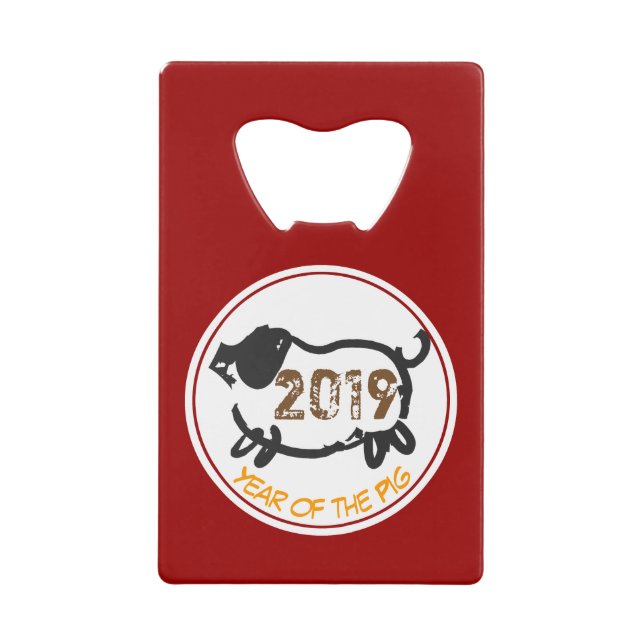 2019 Chinese Year of The Pig card Bottle Opener (Front)