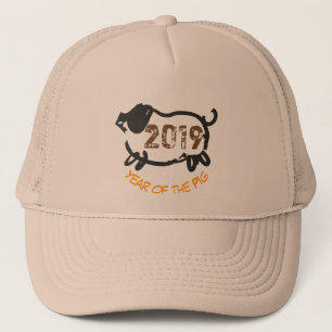 2019 Chinese Year of The Pig trucker Hat