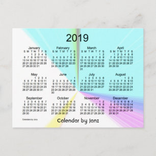 2019 Colour Point Mini Calendar by Janz Postcard