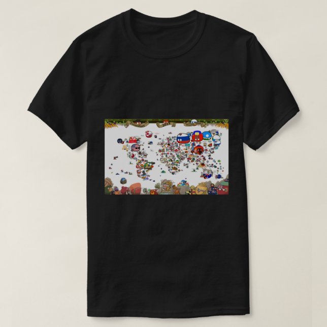 2019 Countryballs World Map   T-Shirt (Design Front)