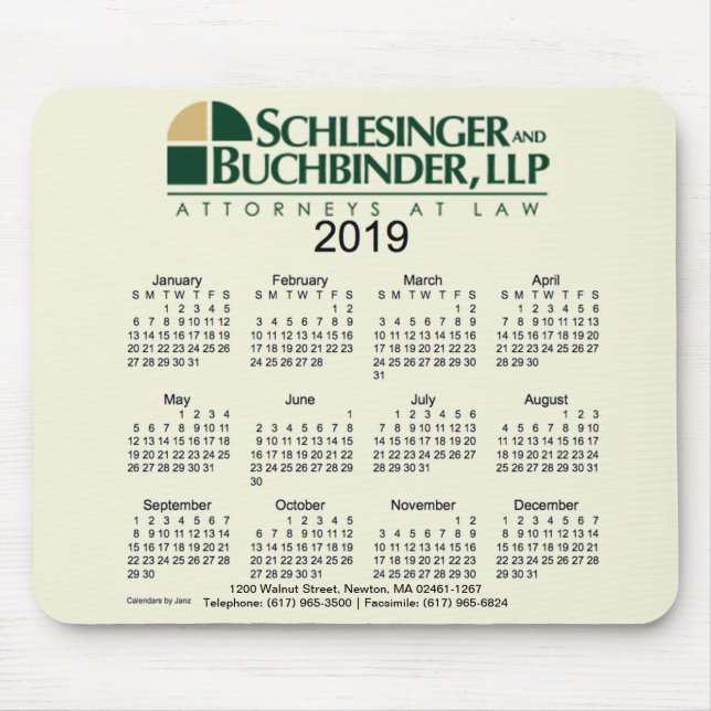 2019 Custom Calendar by Janz Mouse Pad (Front)