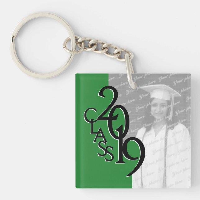 2019 Green Graduation Picture Key Ring (Front)