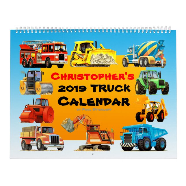 2019 Kids Construction Truck Calendar (Cover)
