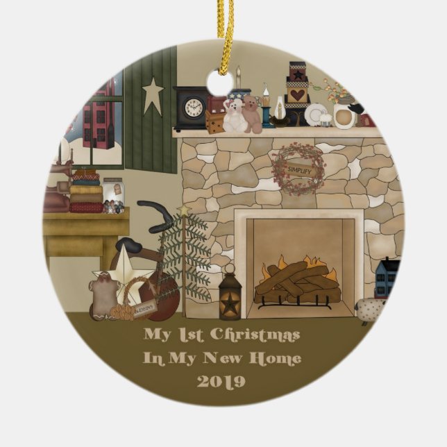 2019 My New Home Christmas Ceramic Ornament (Front)