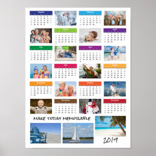 2019 Photo Collage Calendar   Your Saying Poster