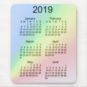 2019 Rainbow Large Print Calendar by Janz Mousepad