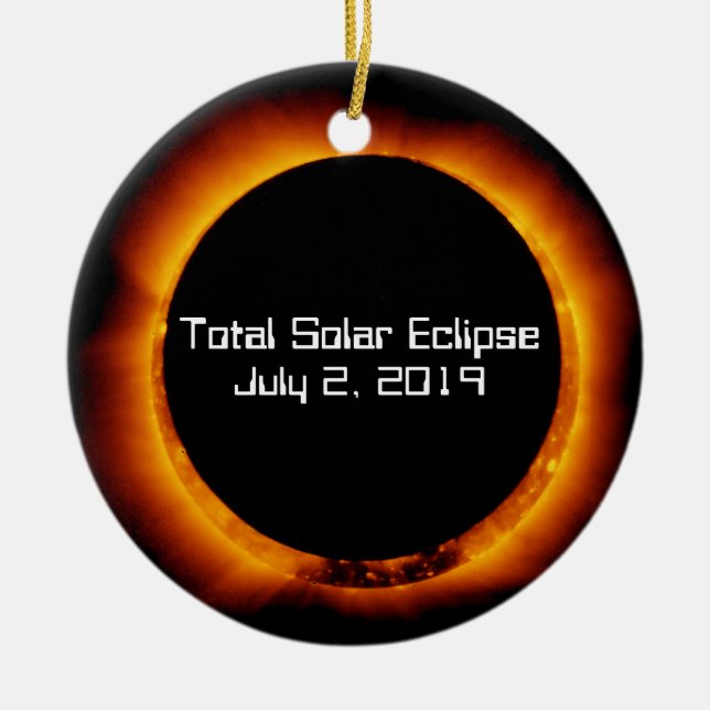 2019 Total Solar Eclipse Ceramic Ornament (Front)