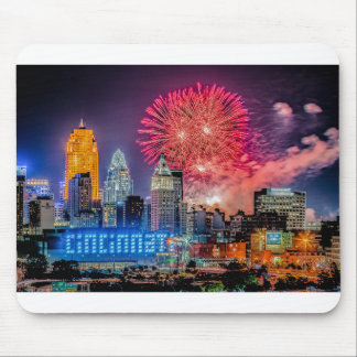 2019 WEBN Fireworks Cincinnati Skyline Photograph Mouse Pad