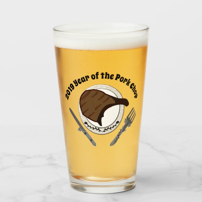 2019 Year of the Pork Chop Glass (Front Filled)