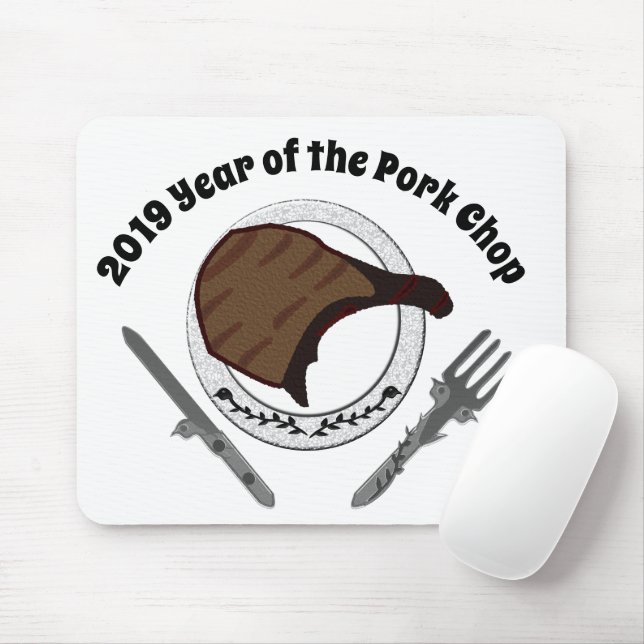 2019 Year of the Pork Chop Mouse Pad (With Mouse)