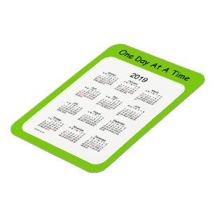 2019 Yellow Green Holiday Calendar by Janz Magnet