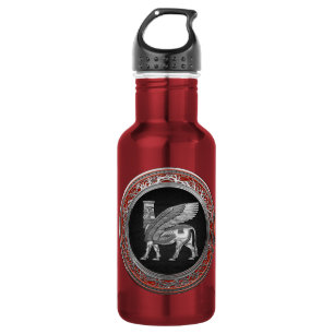[201] Assyrian Winged Bull - Silver Lamassu 532 Ml Water Bottle