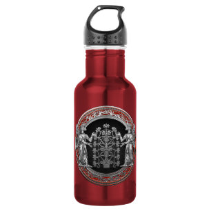 [201] Two Silver Ninurtas with Tree of Life 532 Ml Water Bottle