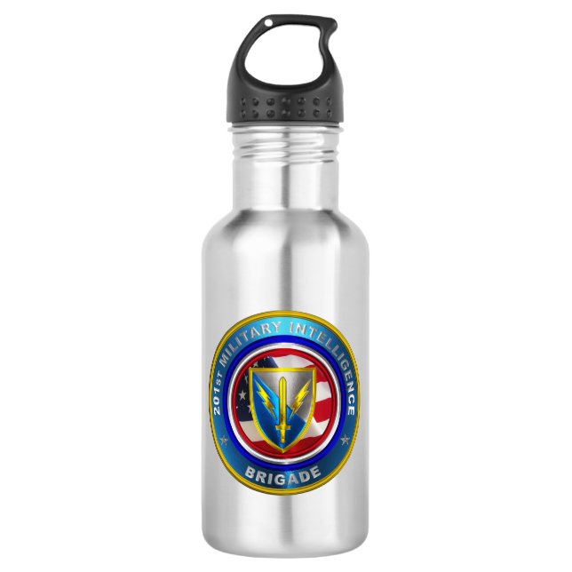 201st Expeditionary Military Intelligence Brigade  710 Ml Water Bottle (Front)