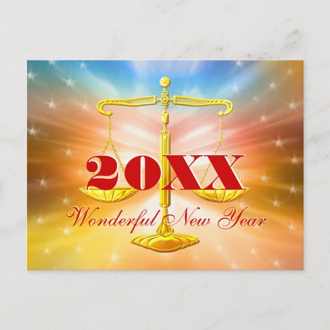201X Wonderful New Year | Law Office Holiday Postcard (Front)