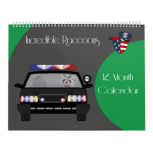2020 12 month Racoon Calendar