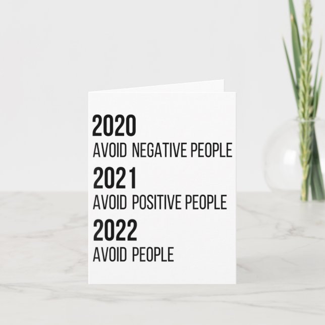 2020 2021 2022 Funny Sarcastic Motivational Quotes Card (Front)