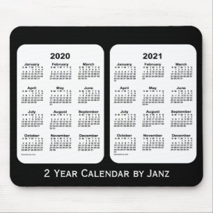 2020-2021 Black and  White 2 Year Calendar by Janz Mouse Pad