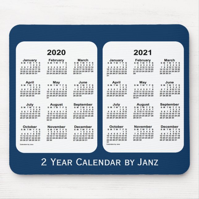 2020-2021 Police Box Blue 2 Year Calendar by Janz Mouse Pad (Front)