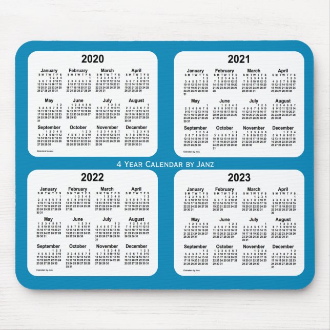 2020-2023 Steel Blue 4 Year Calendar by Janz Mouse Pad (Front)