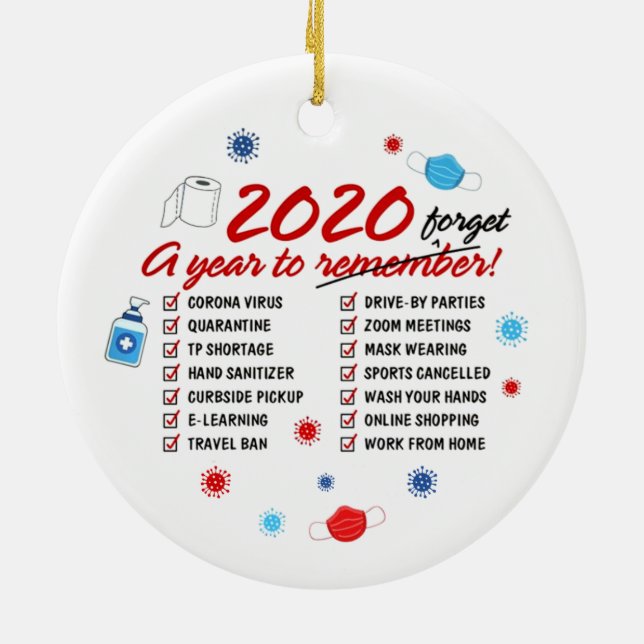 2020 A Year To Forget Quarantine Ceramic Ornament (Back)