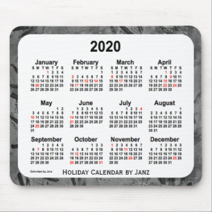 2020 Black Holiday Art Calendar by Janz Mouse Pad