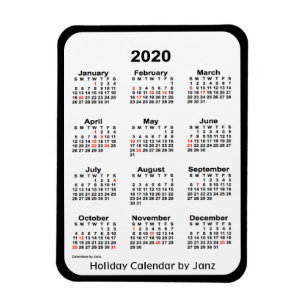 2020 Black Holiday Calendar by Janz Magnet