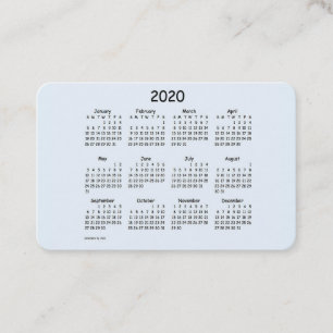 2020 Calendar by Janz Alice Blue Euro Business Card