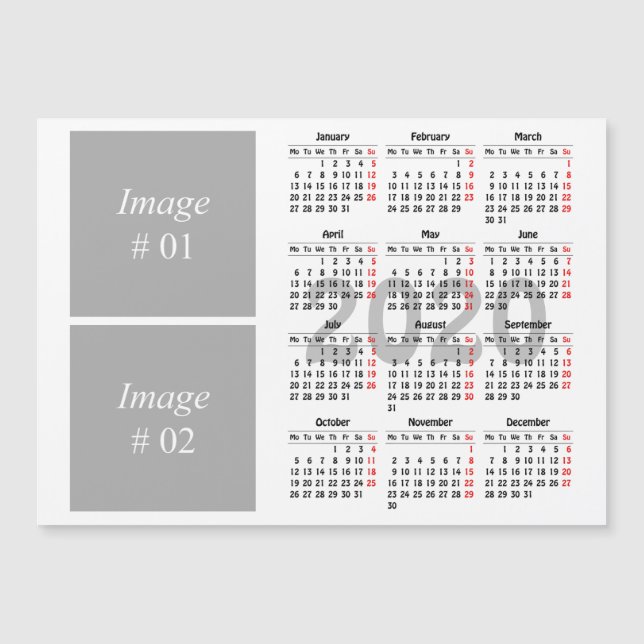 2020 calendar Magnetic Card (Front)