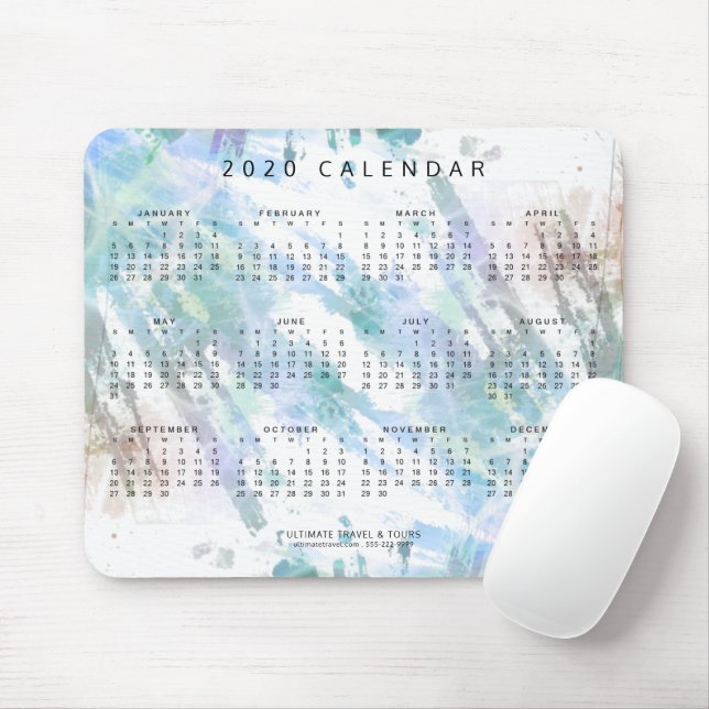 2020 Calendar Modern Abstract Company Mouse Pad (With Mouse)