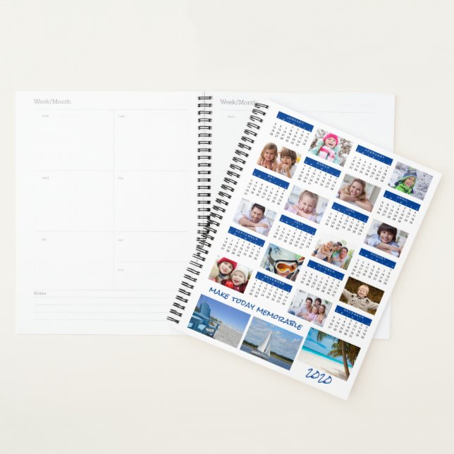 2020 Calendar Photo Collage Blue Planner (Display)